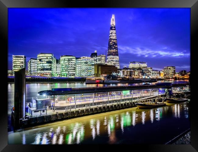 Blue Hour at The Shard Framed Print by John Lawrence