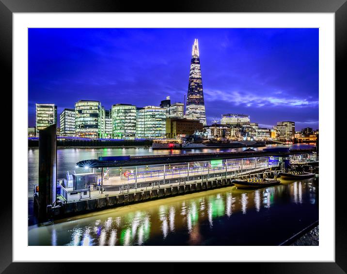 Blue Hour at The Shard Framed Mounted Print by John Lawrence