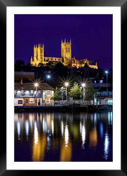 Blue Hour at Lincoln Cathedral Framed Mounted Print by John Lawrence