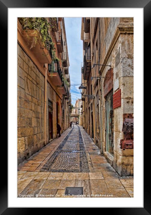 Spain, Tarragona . street Framed Mounted Print by Alexander Ov