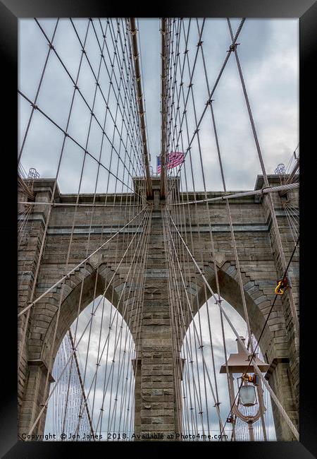 The Brooklyn Bridge, New York Framed Print by Jon Jones