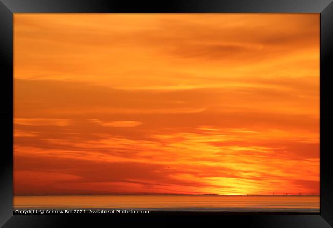 Morecambe Bay Sunset Framed Print by Andrew Bell