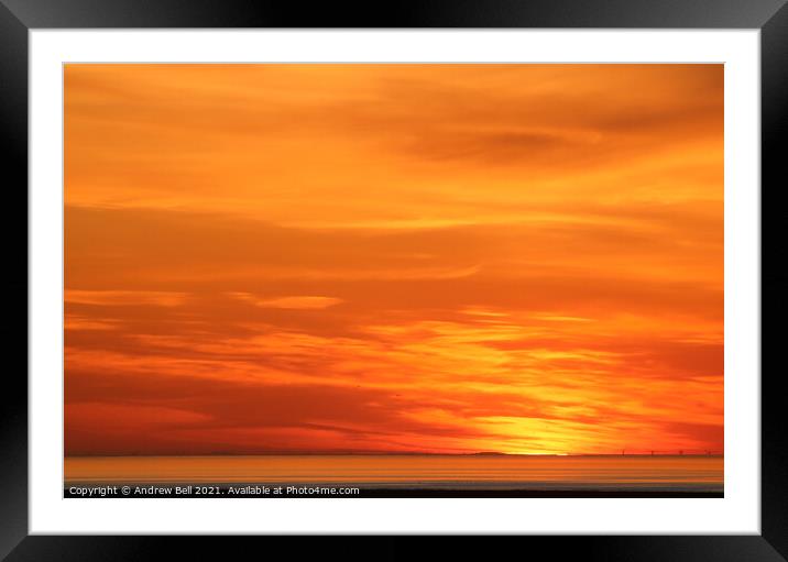 Morecambe Bay Sunset Framed Mounted Print by Andrew Bell