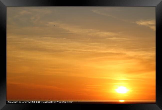 Sunset across Bay Framed Print by Andrew Bell