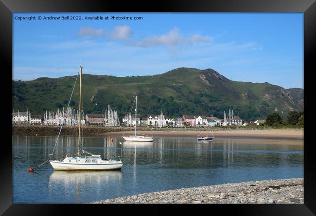 Yachts in River Conwy from Deganwy Framed Print by Andrew Bell