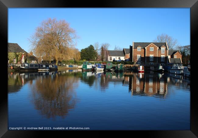 Tithe Barn canal basin Framed Print by Andrew Bell