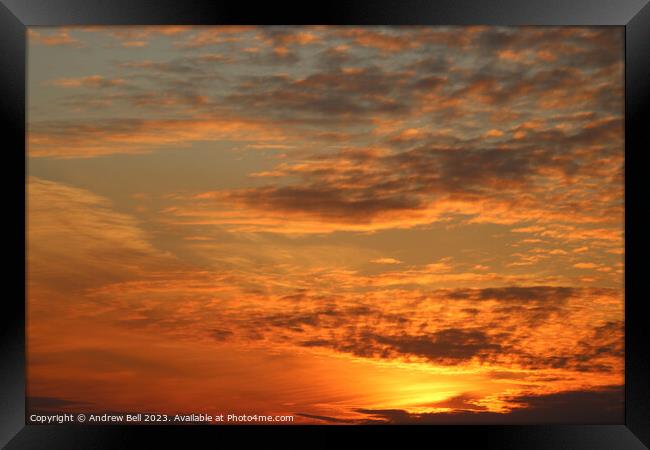 Vivid Sunset Skies Framed Print by Andrew Bell