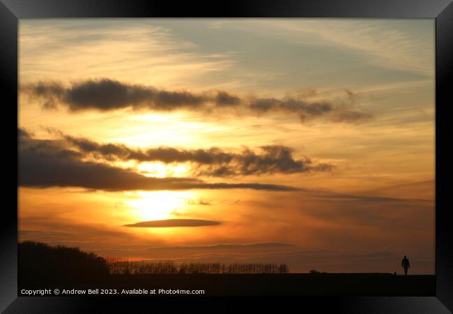 Spectacular Sunset Silhouettes Framed Print by Andrew Bell