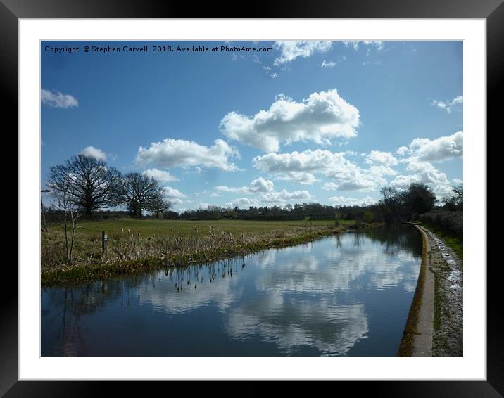 Cloud Reflections, The Grand Union Canal Framed Mounted Print by Stephen Carvell