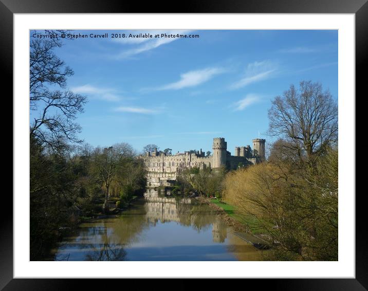 Warwick Castle and the River Avon Framed Mounted Print by Stephen Carvell