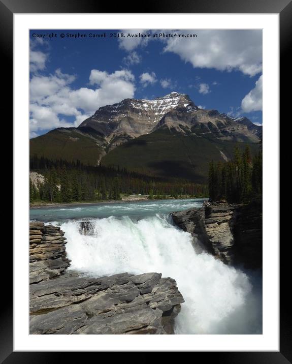 Athabasca Waterfalls, Jasper National Park, Canada Framed Mounted Print by Stephen Carvell