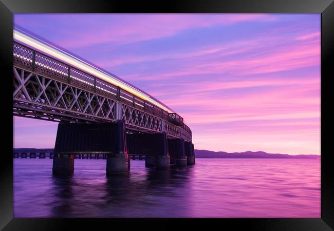 Tay Rail Bridge at Sunset Framed Print by Tom Starkey