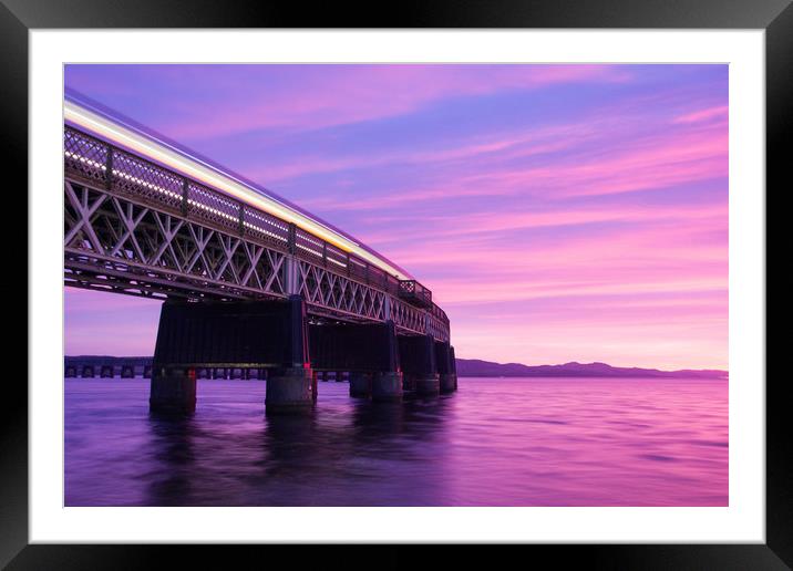 Tay Rail Bridge at Sunset Framed Mounted Print by Tom Starkey
