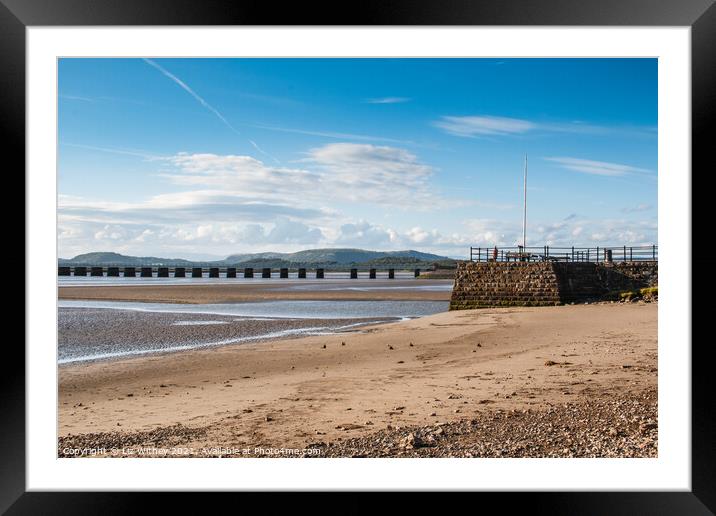 Arnside Pier and Kent Viaduct Framed Mounted Print by Liz Withey