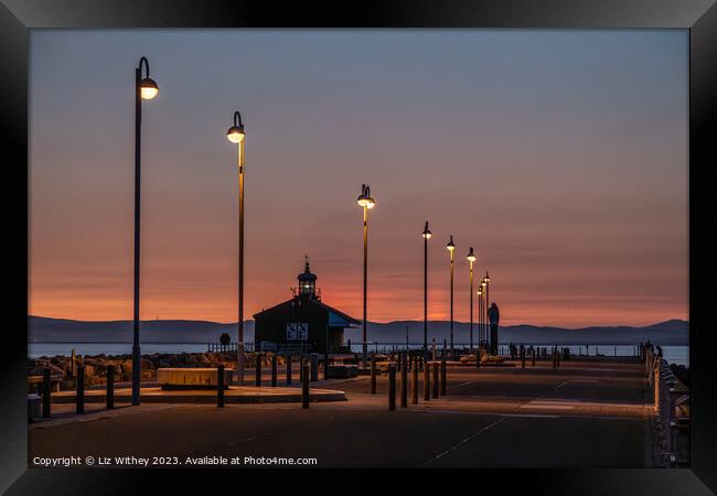 The Stone Jetty, Morecambe Framed Print by Liz Withey