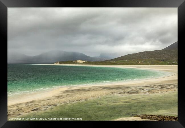 Luskentyre Mood Framed Print by Liz Withey