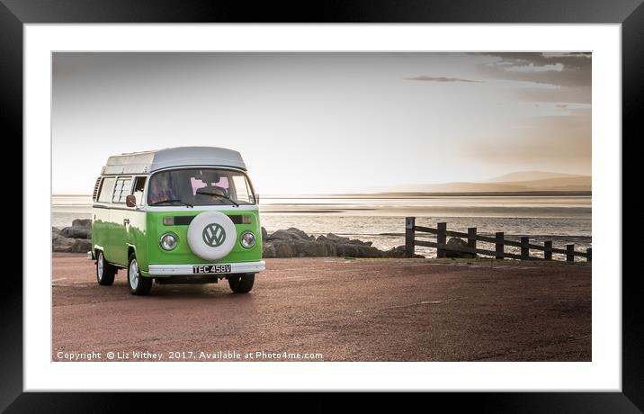 Camper by the Sea Framed Mounted Print by Liz Withey
