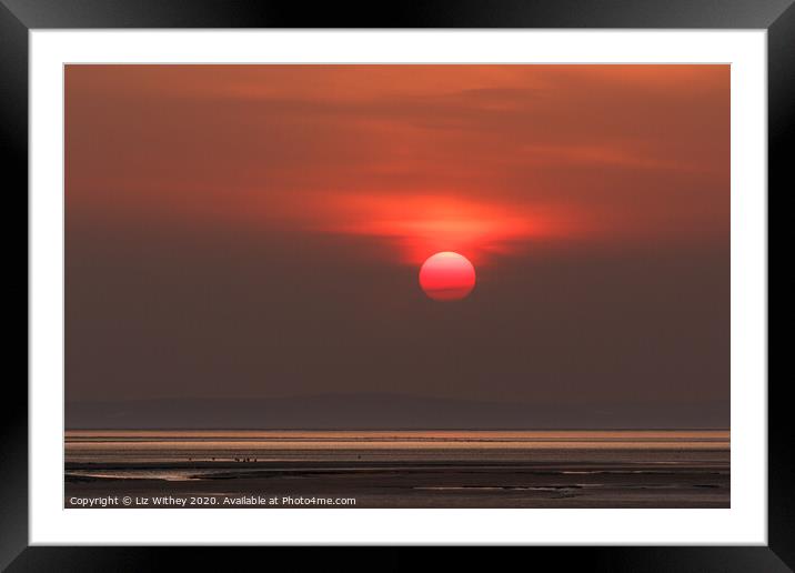 Sunset Morecambe Bay Framed Mounted Print by Liz Withey