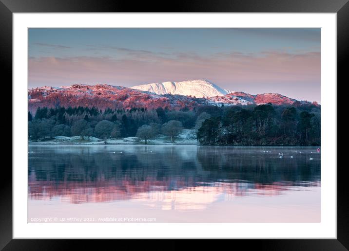 Morning, Windermere Framed Mounted Print by Liz Withey