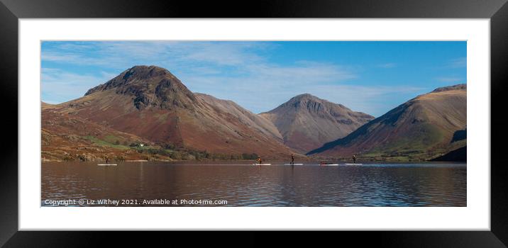 Panorama Wast Water Padde Boarders Framed Mounted Print by Liz Withey