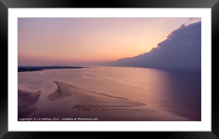 Dramatic Sky, Morecambe Bay Framed Mounted Print by Liz Withey
