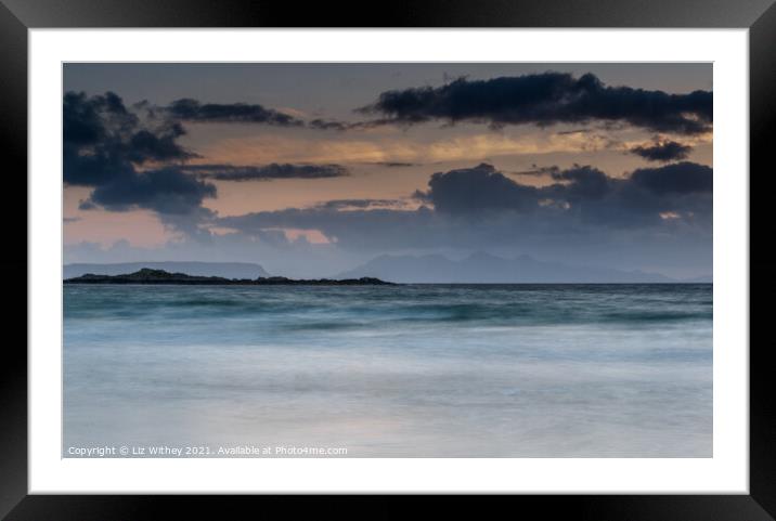 Moody Evening Camusdarach Framed Mounted Print by Liz Withey