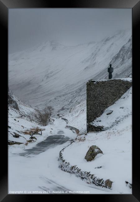 After the Blizzard, Honister Pass Framed Print by Liz Withey