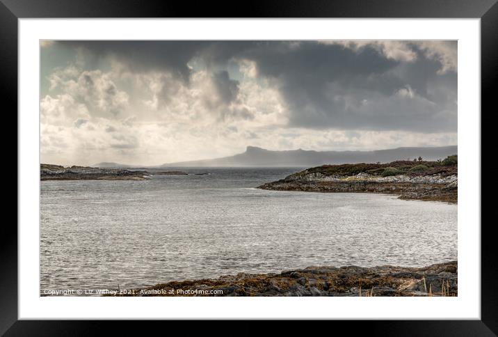 Eigg from Arisiag Framed Mounted Print by Liz Withey