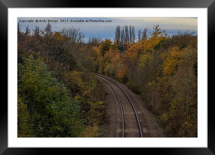 Railway In Braunstone, Leicester Framed Mounted Print by Andy Morton