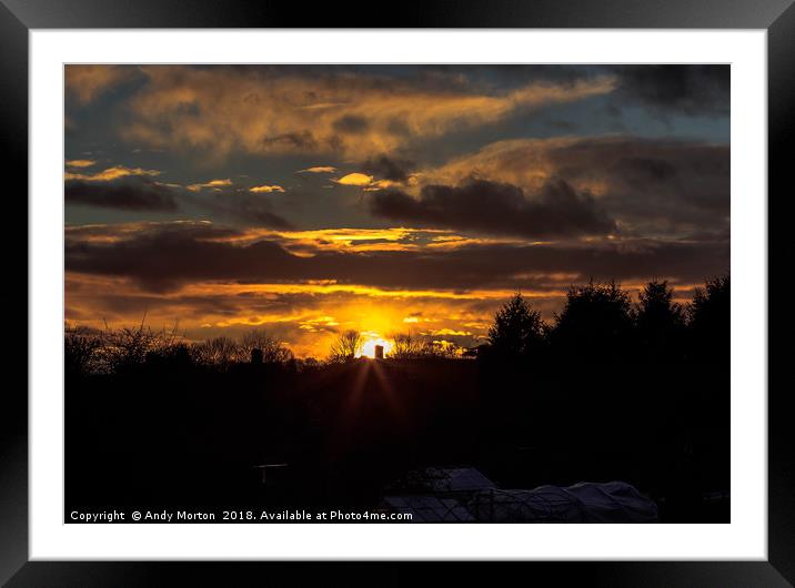 Sun Setting Over Braunstone Framed Mounted Print by Andy Morton