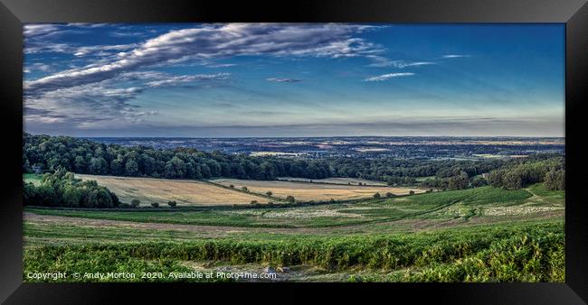 Panoramic View From Old John In Bradgate Park, Lei Framed Print by Andy Morton