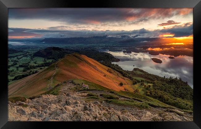 Catbells Summit. Framed Print by Craig Breakey