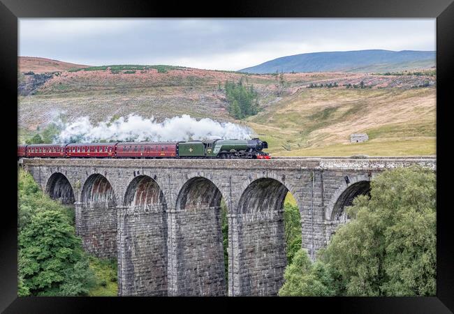Flying Scotsman on the Dent Viaduct Framed Print by James Marsden