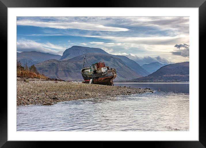 The Haunting Corpach Wreck Framed Mounted Print by James Marsden