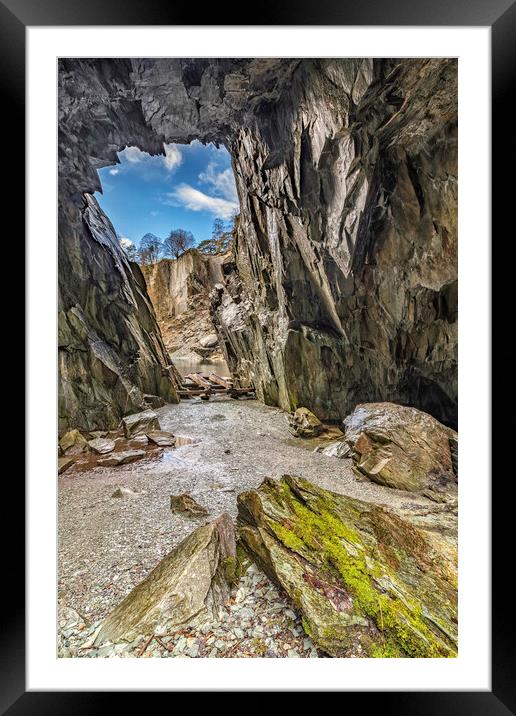 Hodge Close quarry cave Framed Mounted Print by James Marsden