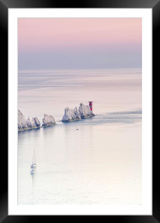 Majestic Sunset at the Needles Lighthouse Framed Mounted Print by James Marsden