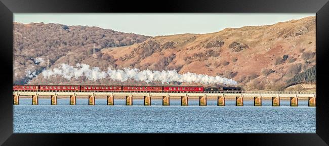 Majestic Leander steam train crossing Leven Viaduc Framed Print by James Marsden