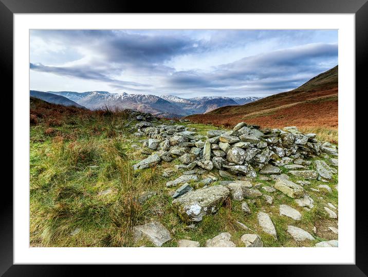 Place fell rock wall Framed Mounted Print by James Marsden
