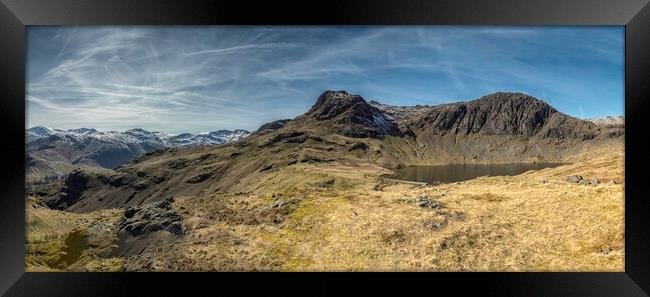 Stickle tarn Panoramic View Framed Print by James Marsden