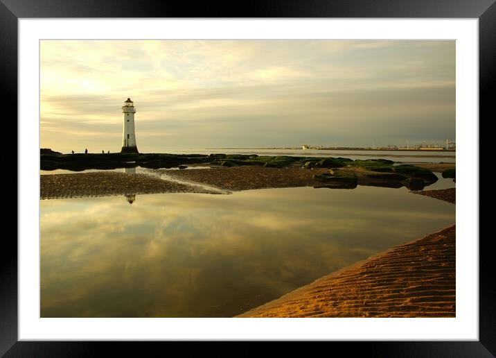    New Brighton Lighthouse , Late Evening Reflecti Framed Mounted Print by Alexander Pemberton