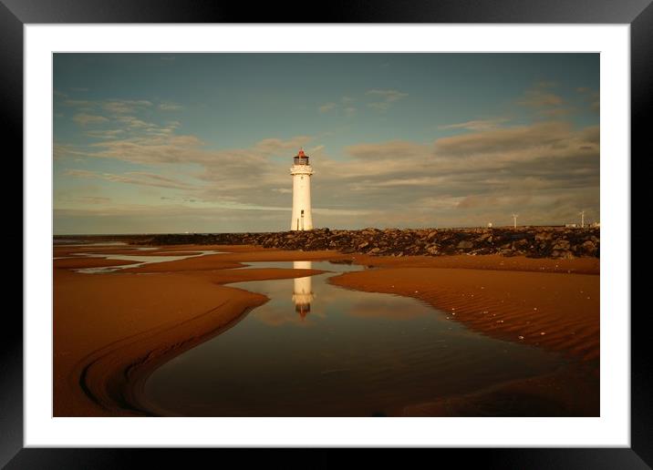        Reflections .   New Brighton Lighthouse ,  Framed Mounted Print by Alexander Pemberton