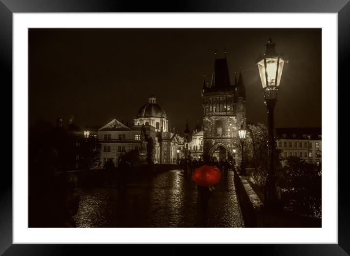 Charles Bridge, Prague Framed Mounted Print by Ed Alexander