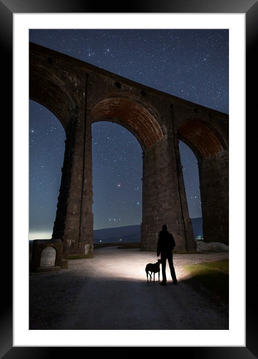 One man & his dog, Ribblehead Framed Mounted Print by Pete Collins