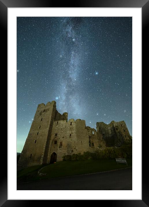 Milky Way over Bolton Castle Framed Mounted Print by Pete Collins