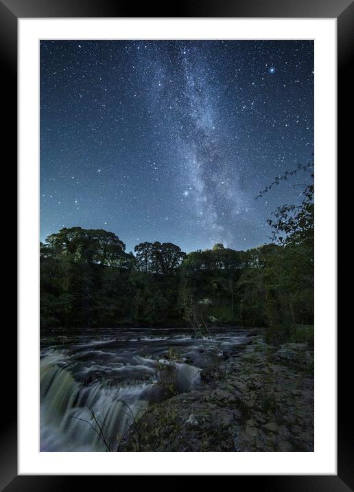 Aysgarth Falls and the Milky Way Framed Mounted Print by Pete Collins