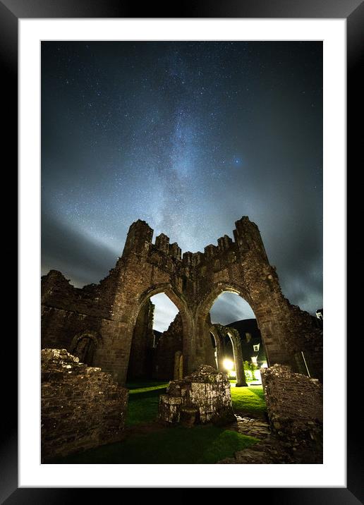 Llanthony Priory & the Milky Way Framed Mounted Print by Pete Collins
