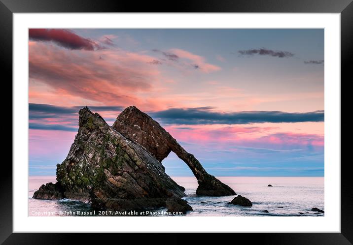 Bow Fiddle Rock Sunset Framed Mounted Print by John Russell