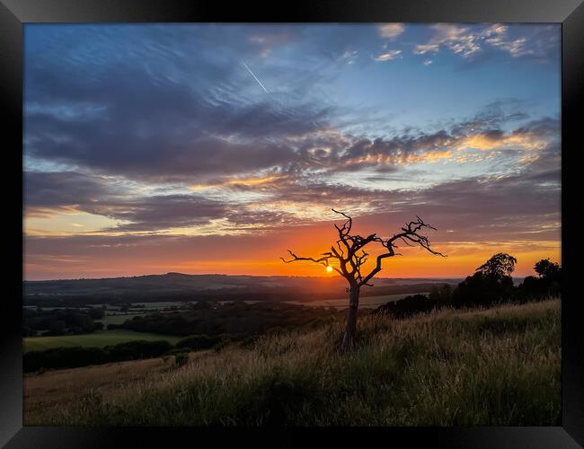 "Enchanting Sunset: A Serene Journey through Natur Framed Print by Mel RJ Smith