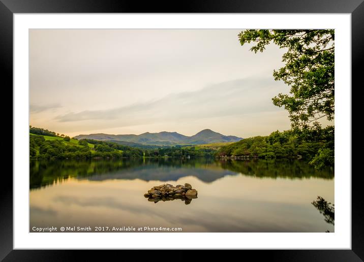 Serene Reflections of Coniston's Countryside Framed Mounted Print by Mel RJ Smith