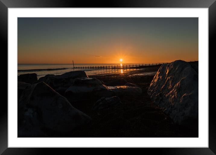 "Glorious Sunsets: A Serene Reflection" Framed Mounted Print by Mel RJ Smith